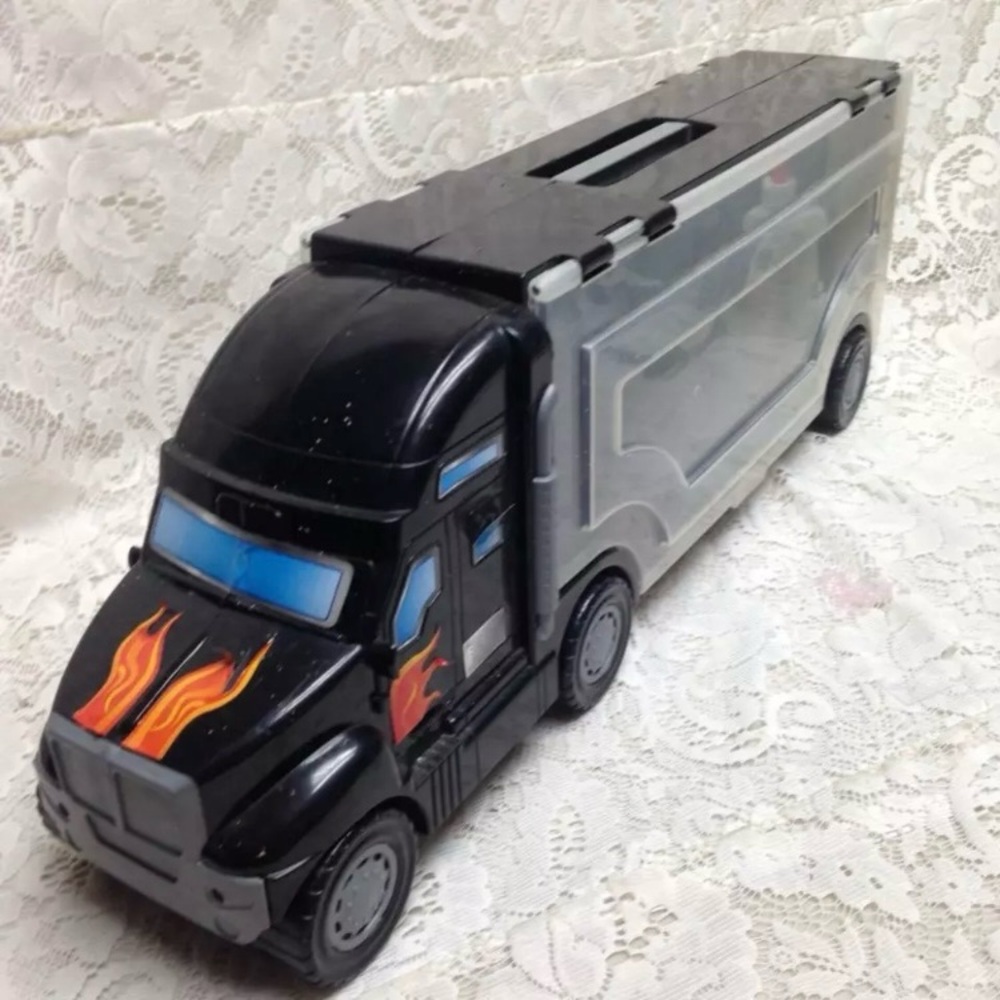 Vintage, Large Hotwheels-Matchbox Truck,  Mini Car Collectors Case 22in L x8in H